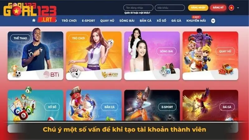 Chú ý một số vấn đề khi tạo tài khoản thành viên