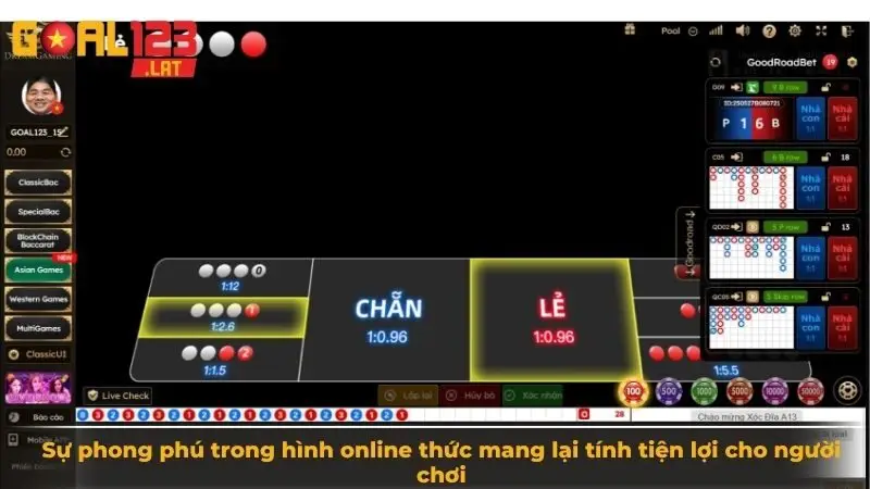 Sự phong phú trong hình online thức mang lại tính tiện lợi cho người chơi